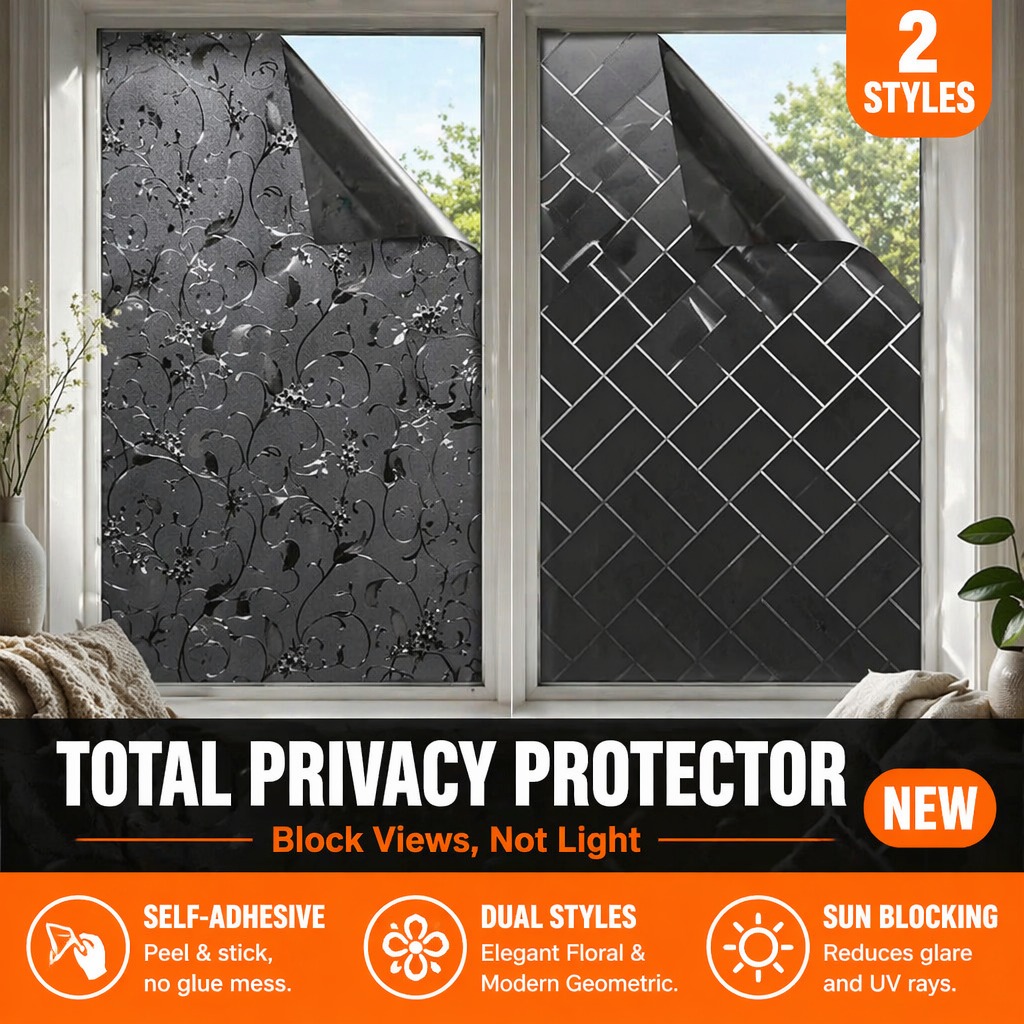 Home Bathroom Window Tint - فيلم نوافذ عازل للخصوصية ذاتي اللصق،