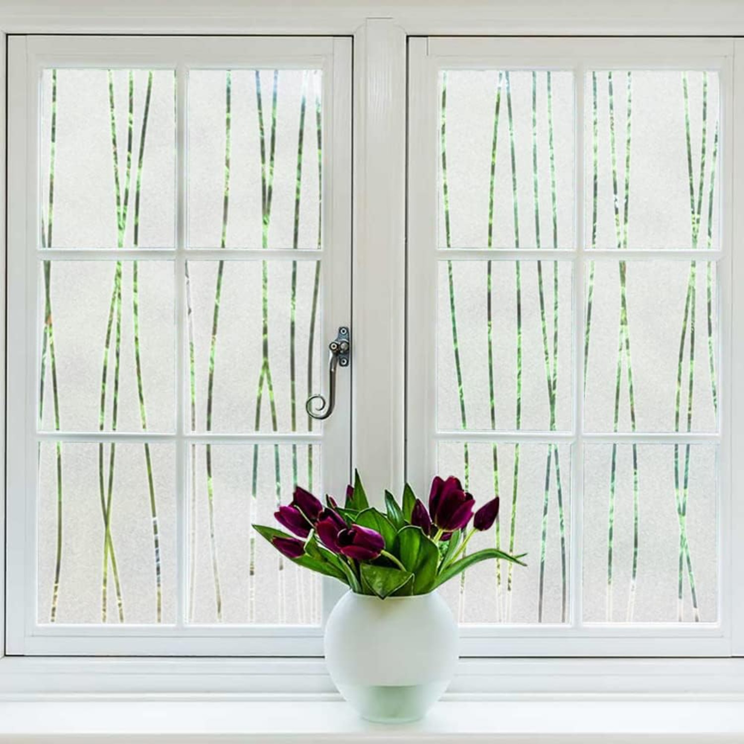 Home Bathroom Window Tint - فيلم نوافذ مخطط بنمط مميز للخصوصية،
