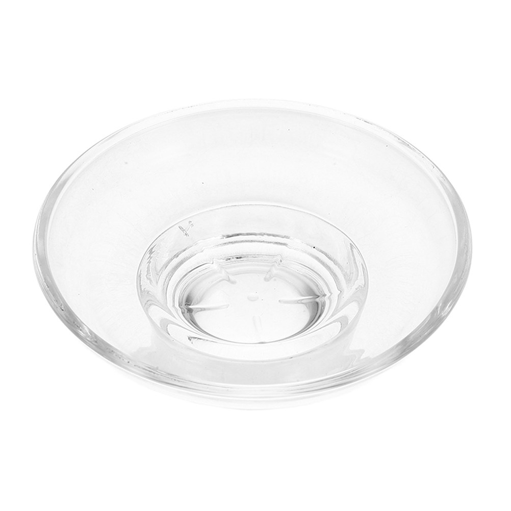 Glass Soap Dish - صحن صابون زجاجي شفاف بحواف مستديرة