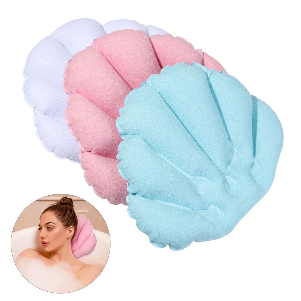 Bathtub Pillow Inflatable - مع أكواب شفط قابلة للنفخ وسادة
