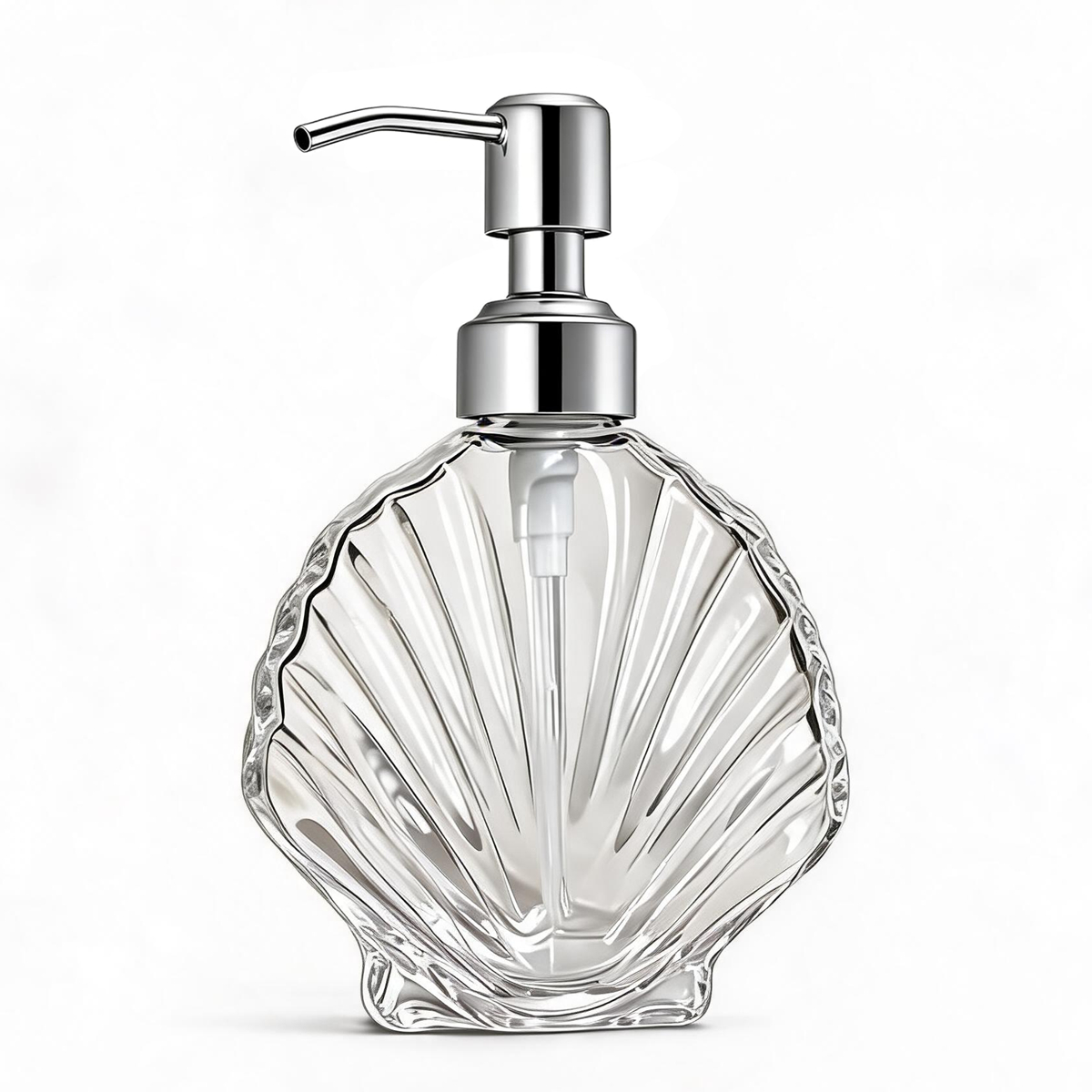 Glass Soap Dish - موزع صابون زجاجي مزخرف بتصميم صدفة