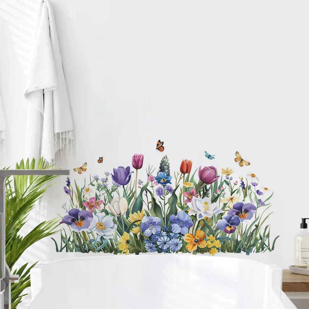 Home Bathroom Wall Tiles - ملصقات نوافذ على شكل فراشة التوليب،