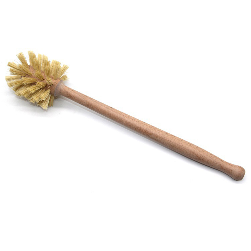 Toilet Brush Holder - فرشاة مرحاض خشبية بمقبض طويل وشعيرات