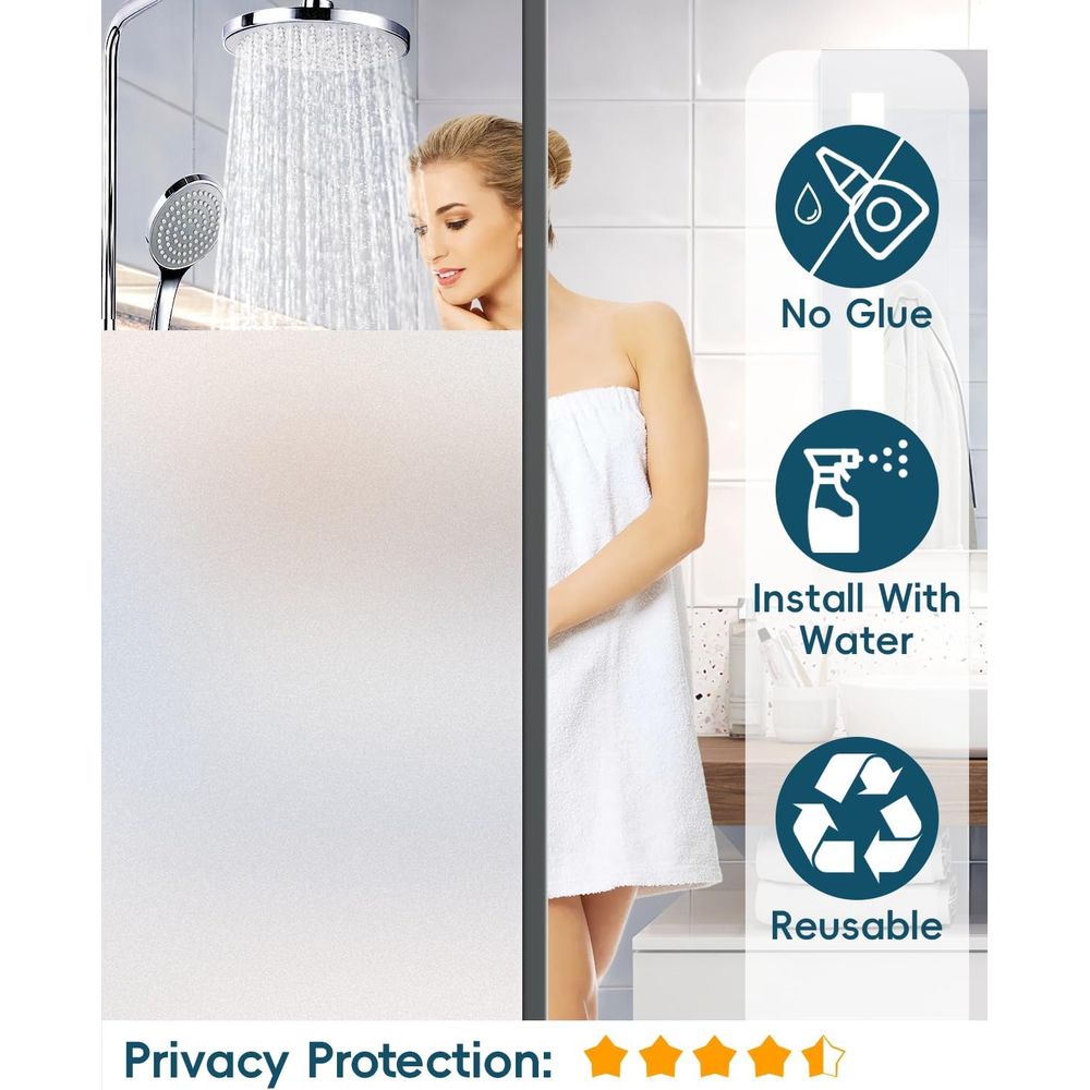 فيلم زجاجي للخصوصية على النواف - مراجعة Home Bathroom Window Tint وسعره