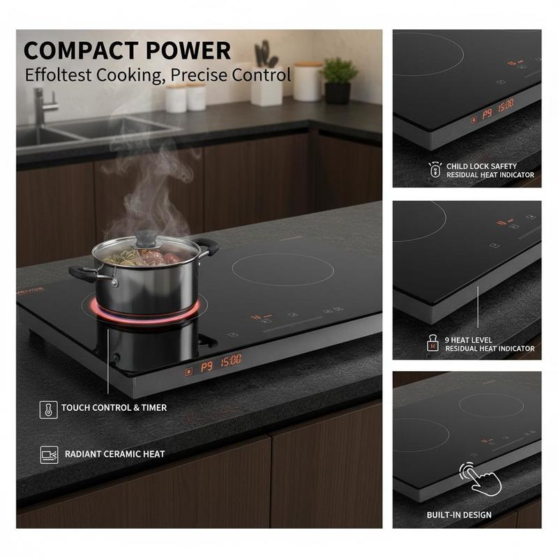 موقد سيراميك مشعّن 24 بوصة للش - مراجعة Home Kitchen & Bathroom وسعره