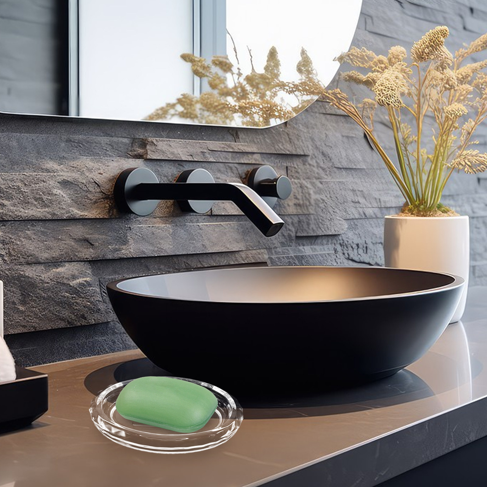 قطعتان من حامل الصابون الزجاجي - مراجعة Glass Soap Dish وسعره