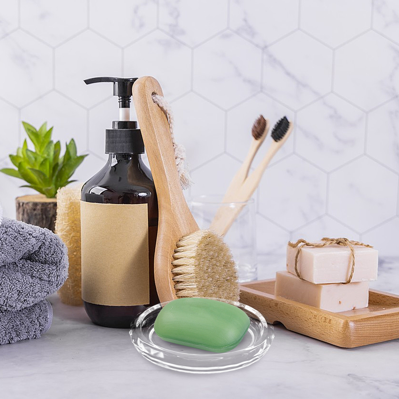 قطعتان من حامل الصابون الزجاجي - مراجعة Glass Soap Dish وسعره