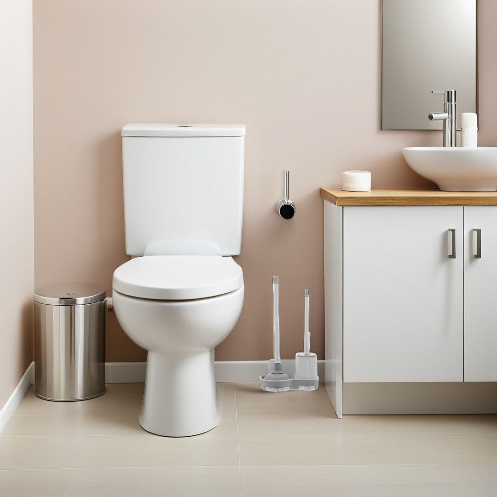 مجموعة فرشاة مرحاض مثبتة على ا - مراجعة Home Bathroom Cleaning Kit وسعره