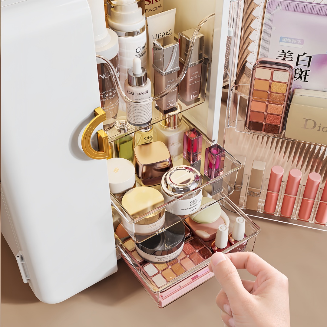 صندوق تخزين مكياج أكريليك كبير - مراجعة Home Bathroom Vanity وسعره