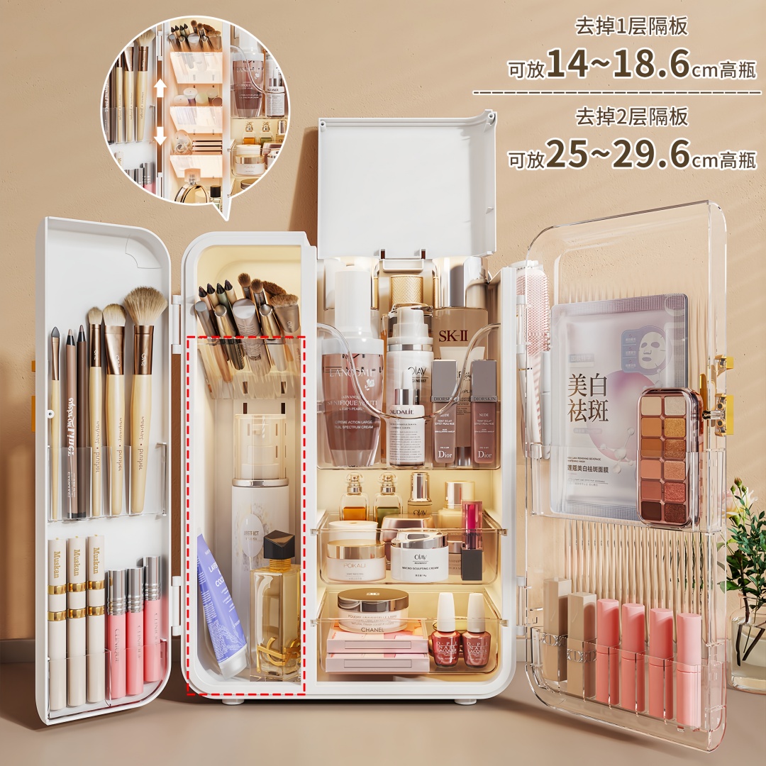 صندوق تخزين مكياج أكريليك كبير - مراجعة Home Bathroom Vanity وسعره
