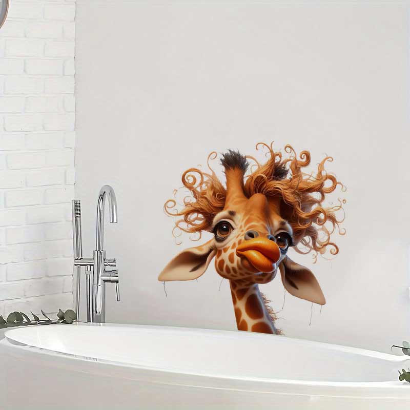 كبير الفم الزرافة الجدار ملصق  - مراجعة Home Bathroom Wall Tiles وسعره