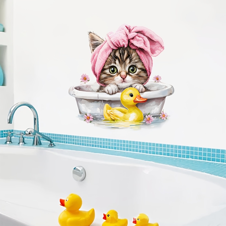 ملصقات حائط للحمام على شكل قطة - مراجعة Home Bathroom Wall Tiles وسعره