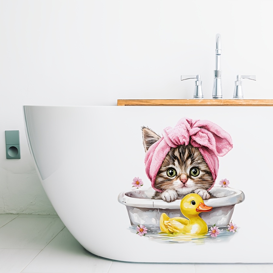 ملصقات حائط للحمام على شكل قطة - مراجعة Home Bathroom Wall Tiles وسعره