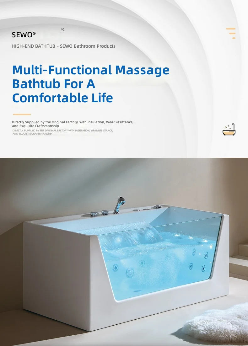 # حوض استحمام أكريليك للتدليك، - مراجعة Home Bathroom Jacuzzi وسعره