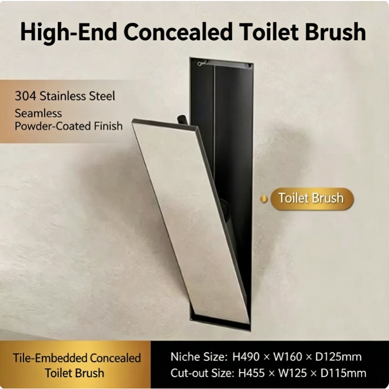 حامل فرشاة المرحاض المخفي + رف - مراجعة Toilet Brush Holder وسعره