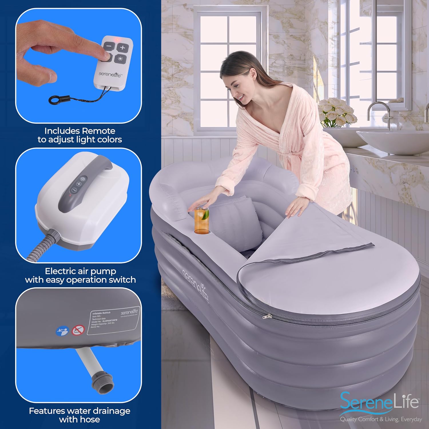 حوض استحمام سبا مع حصيرة تدليك - مراجعة Bathtub Pillow Inflatable وسعره