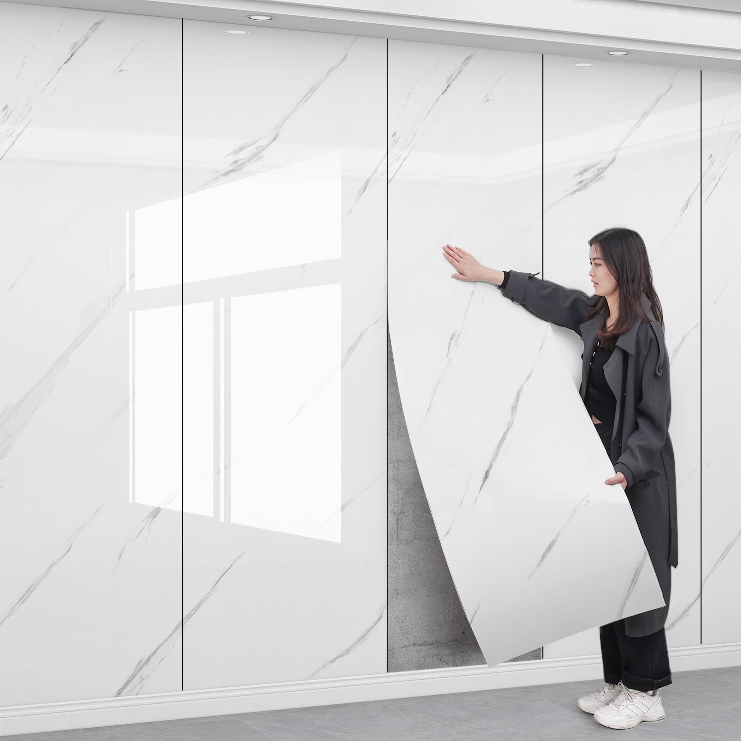 ملصق بلاط سميك ذاتي اللصق من ا - مراجعة Home Bathroom Wall Tiles وسعره