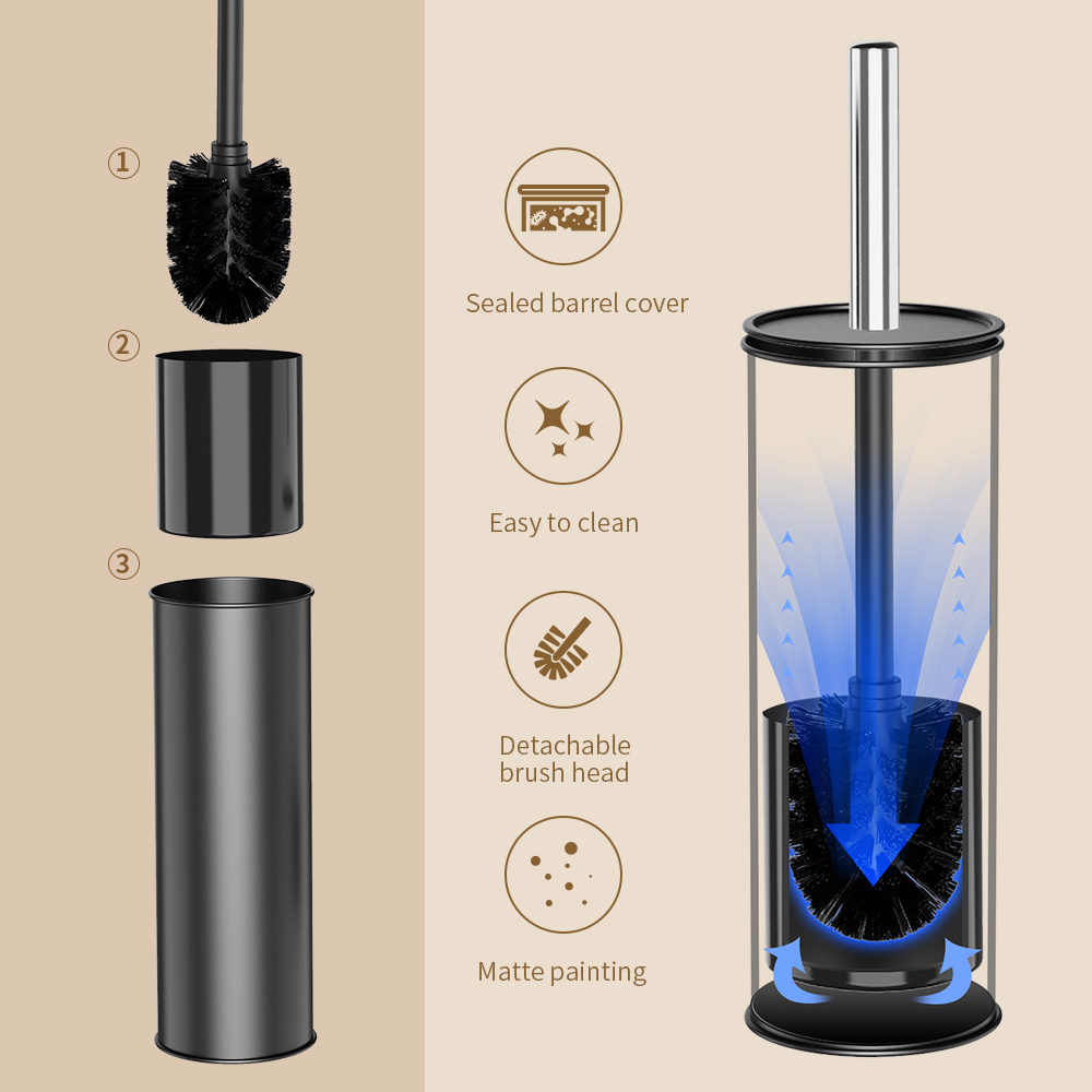 فرشاة مرحاض سوداء مع حامل، فرش - مراجعة Toilet Brush Holder وسعره