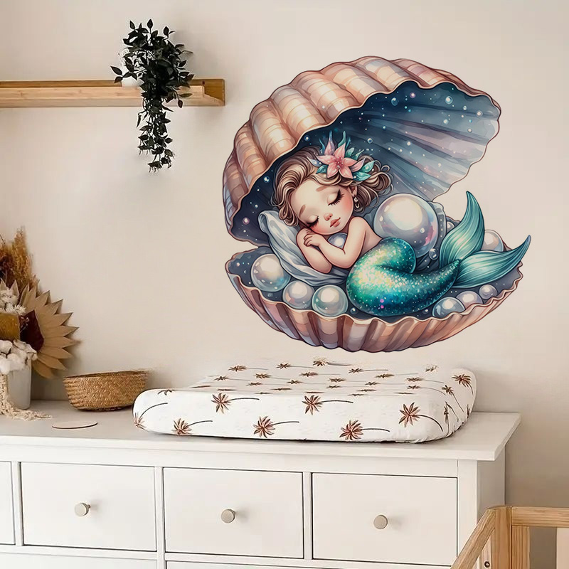 ملصق حورية البحر الجميل، ملصق  - مراجعة Home Bathroom Wall Tiles وسعره